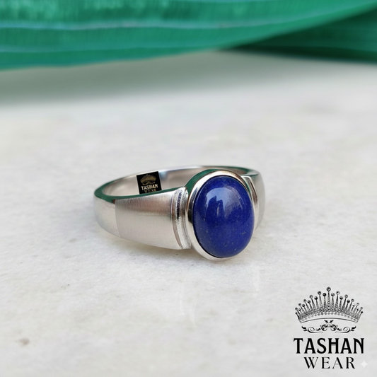 NATURAL LAPIS LAZULI-LAJWARD- 14.55 CARAT SILVER RING