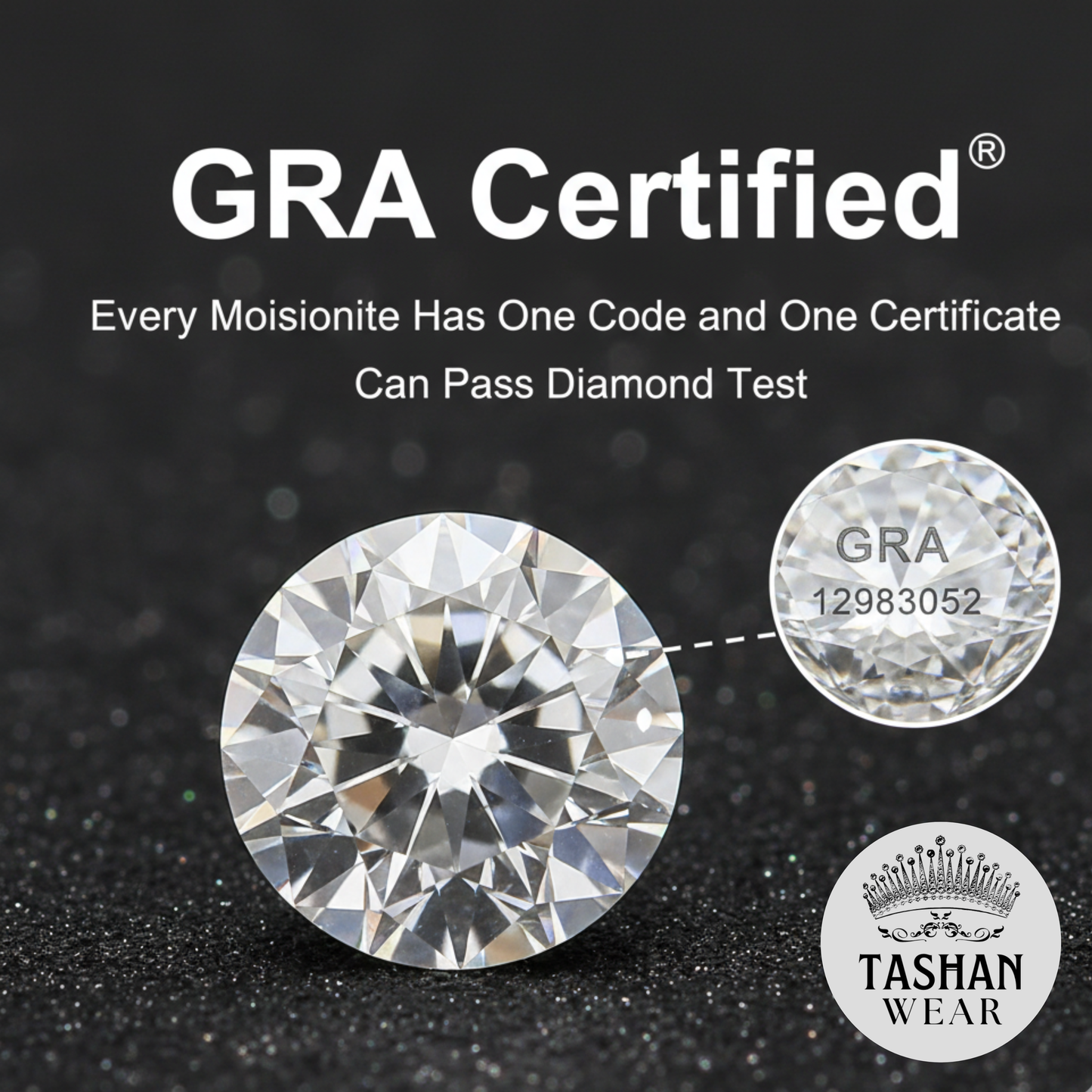 GRA Moissanite Diamonds with Certificate
