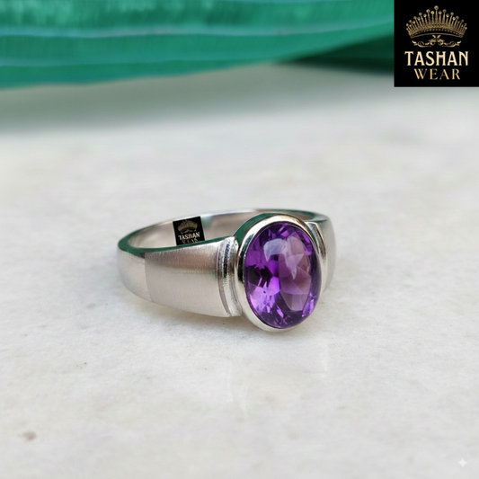 Zircon Multi Color Natural Stone Ring – 12 Carat Pure Silver Adjustable Size