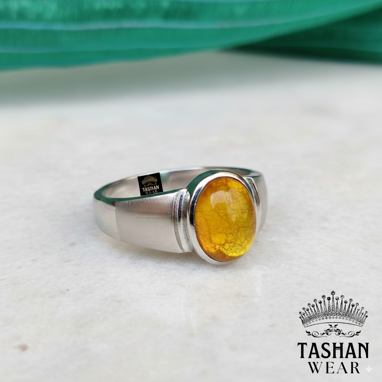 Zircon Multi Color Natural Stone Ring – 12 Carat Pure Silver Adjustable Size