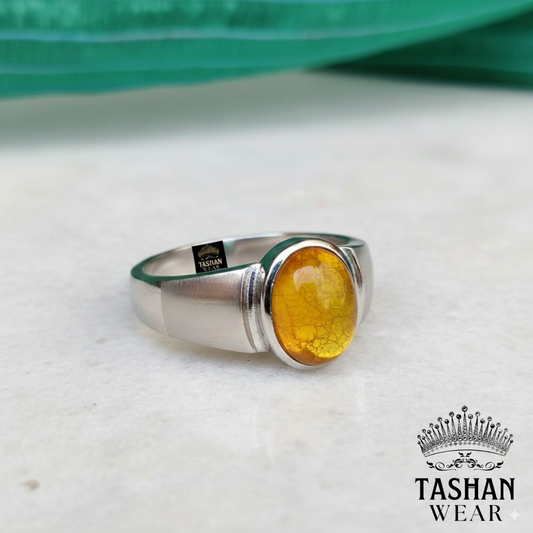 Zircon Multi Color Natural Stone Ring – 12 Carat Pure Silver Adjustable Size
