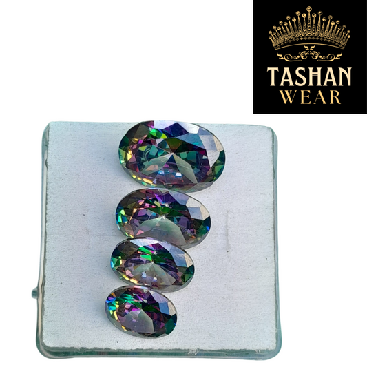 NATURAL EMERALD SIDE MOUNTED ZIRCON SILVER RING SIZE ALL