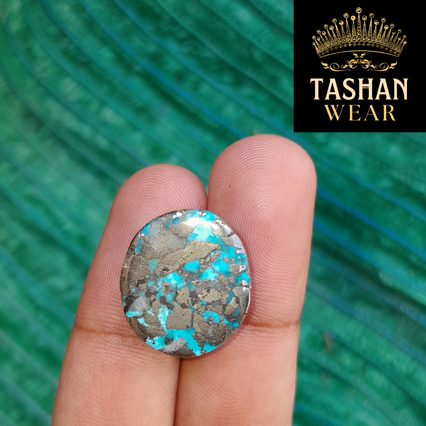 NATURAL TURQUOISE -FEROZA- 925 PURE SILVER RING-SIZE ALL