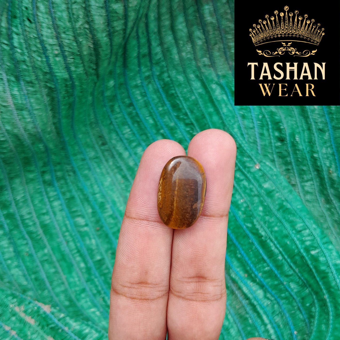 Natural Tiger Stone 15.20 CT Plus Ring