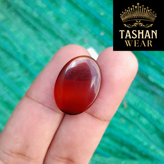 NATURAL BLACK/RED YEMENI AQEEQ SILVER RING 12.81GM – SIZE ALL