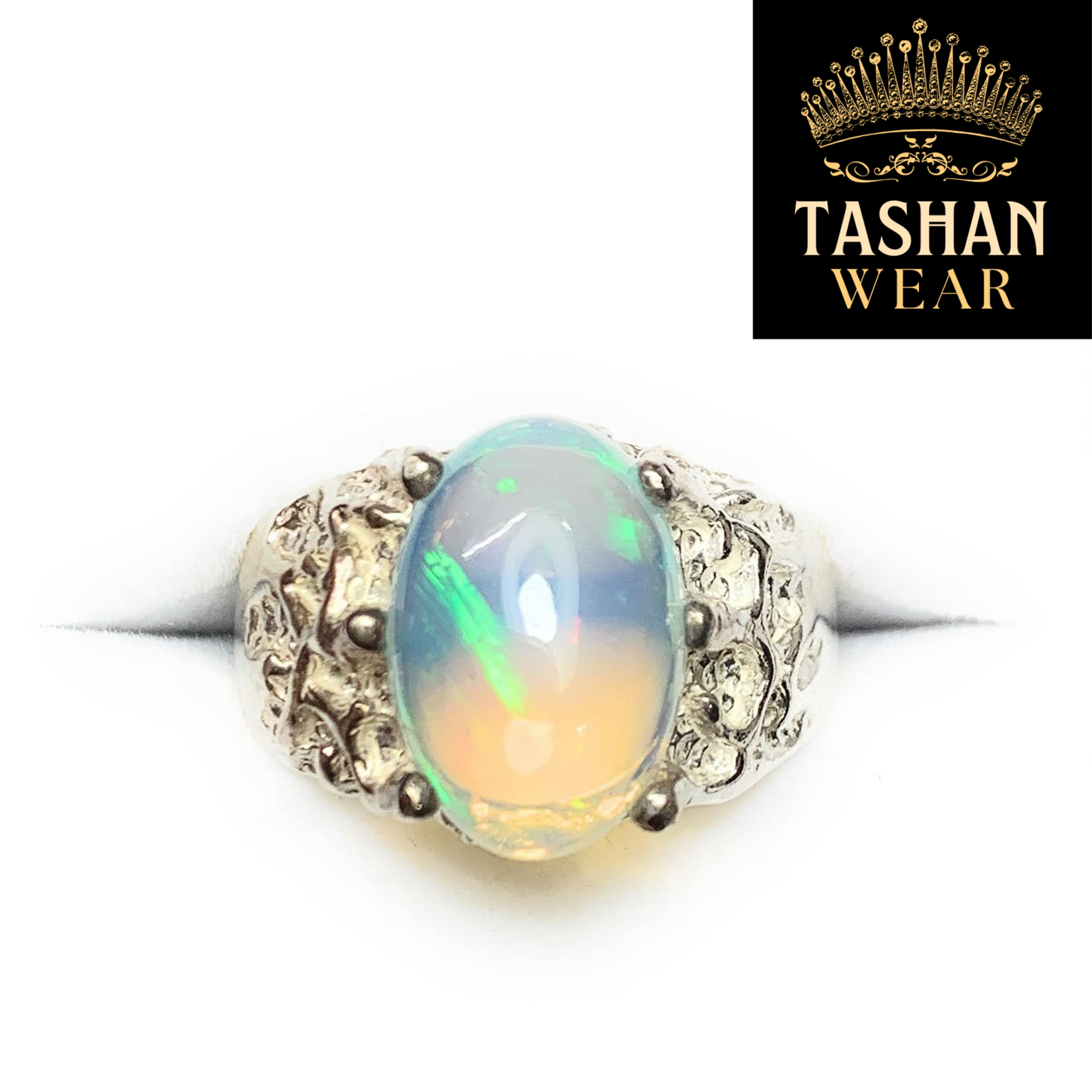 NATURAL DROP OPAL STONE 925 PURE SILVER RING-SIZE ALL