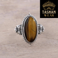 Natural Tiger Stone 15.20 CT Plus Ring