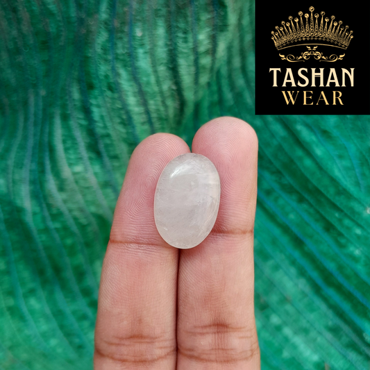 NATURAL WHITE MUH E NAJAF STONE – RUTILE QUARTZ – 18.90 CARAT PURE SILVER RING SIZE ALL