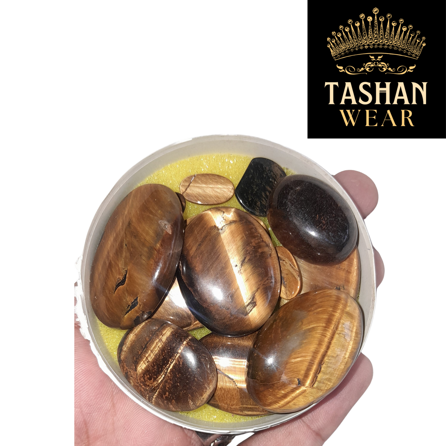 Natural Tiger Stone 15.20 CT Plus Ring